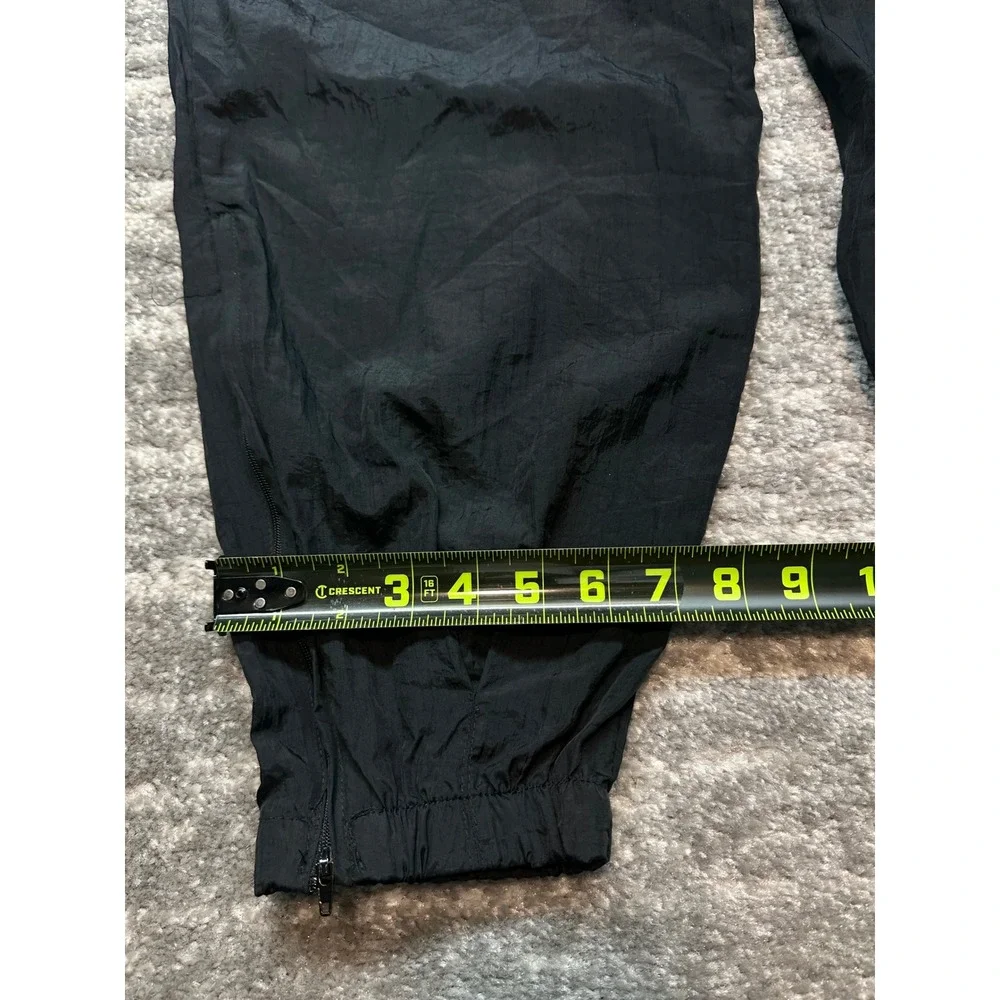 Nike Track Pants Mens XL Black Vintage Nylon Windbreaker Joggers Swish Zip Y2K